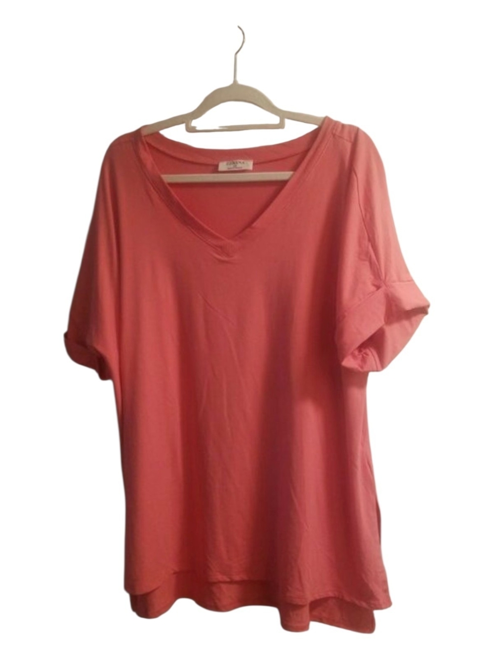 Women’s V-Neck Coral Top - Size 1XL